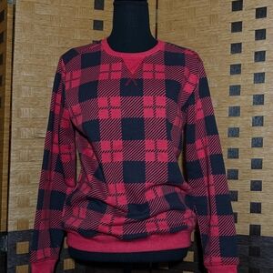 Karen Scott Red and Black Plaid Women's Top